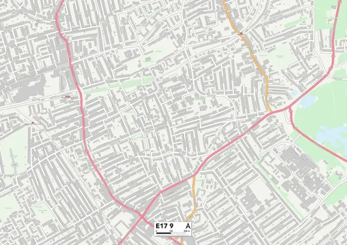 Stampa con cornice : Waltham Forest E17 9 Map Stampa con cornice : Waltham Forest E17 9 Map