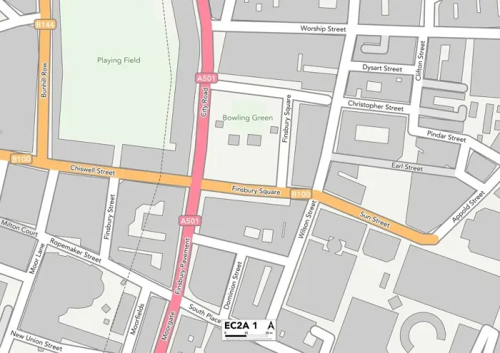 Stampa con cornice : Hackney EC2A 1 Map
