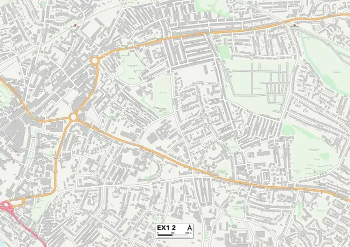 Stampa con cornice : Exeter EX1 2 Mappa Stampa con cornice : Exeter EX1 2 Mappa