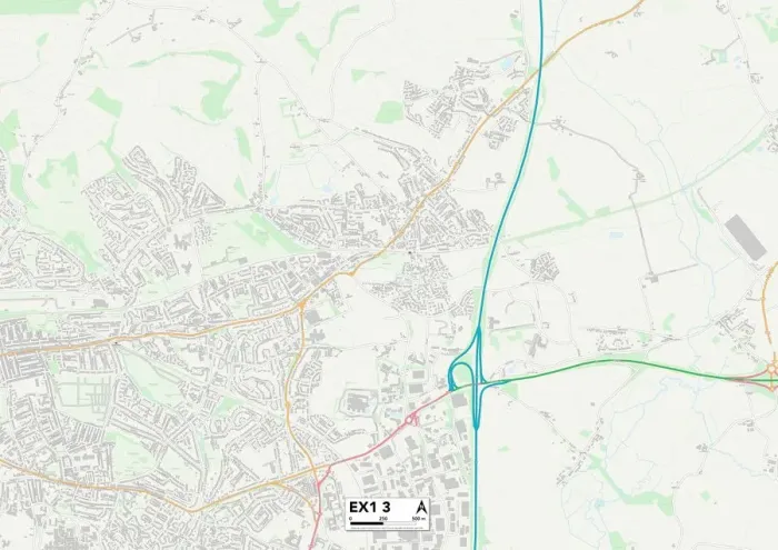 Stampa con cornice : Exeter EX1 3 Mappa Stampa con cornice : Exeter EX1 3 Mappa