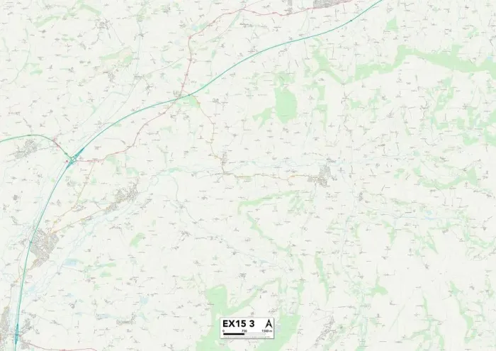 Stampa con cornice : Exeter EX15 3 Mappa Stampa con cornice : Exeter EX15 3 Mappa
