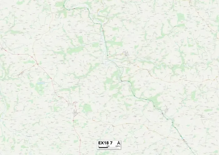Stampa con cornice : Exeter EX18 7 Map
