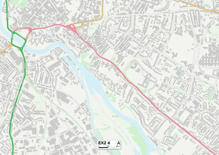 Stampa con cornice : Exeter EX2 4 Map