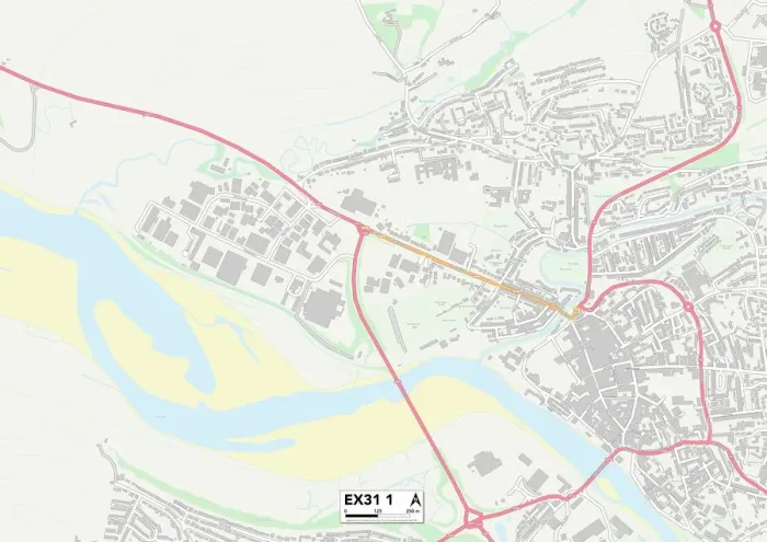 Stampa con cornice : Exeter EX31 1 Mappa