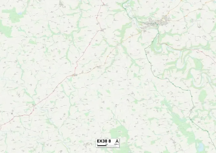 Stampa con cornice : Exeter EX38 8 Map