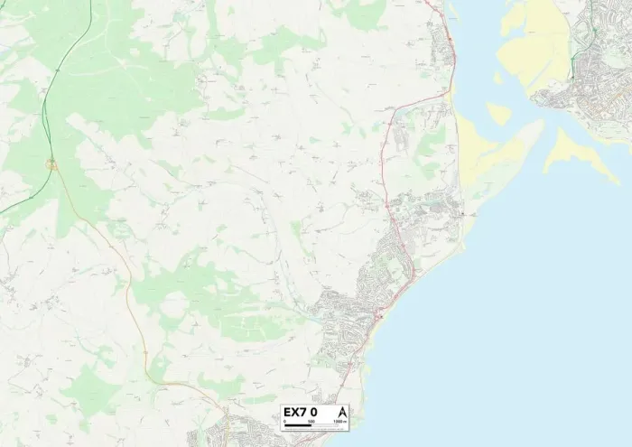 Stampa con cornice : Exeter EX7 0 Mappa Stampa con cornice : Exeter EX7 0 Mappa