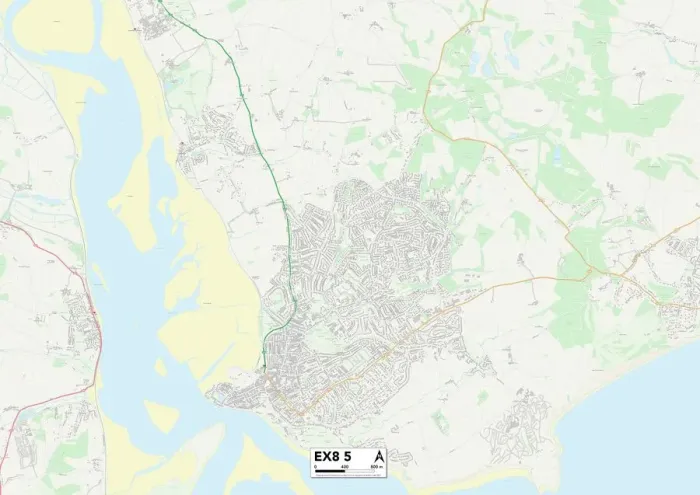 Stampa con cornice : Exeter EX8 5 Mappa