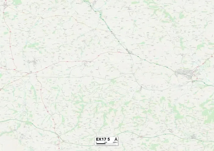 Stampa con cornice : Mid Devon EX17 5 Map