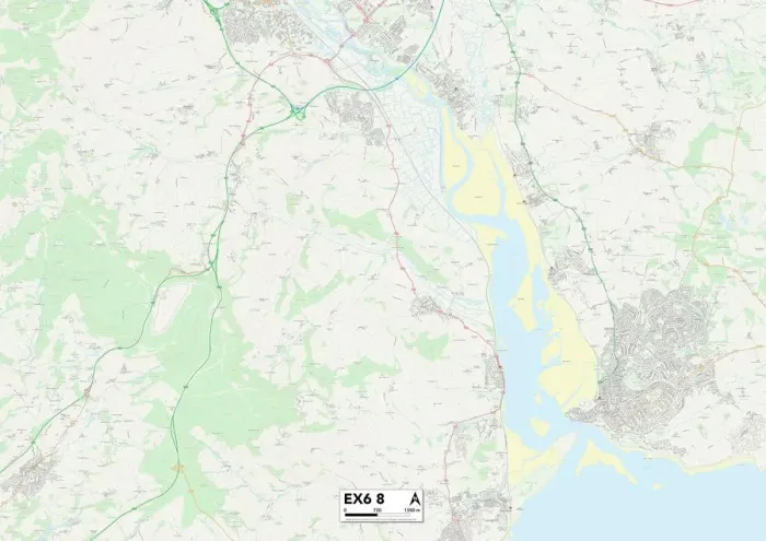 Stampa con cornice : Teignbridge EX6 8 Mappa Stampa con cornice : Teignbridge EX6 8 Mappa