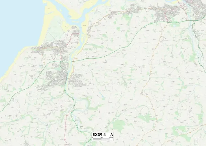 Stampa con cornice : Torridge EX39 4 Map Stampa con cornice : Torridge EX39 4 Map