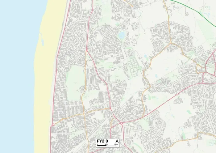 Stampa con cornice : Blackpool FY2 0 Mappa