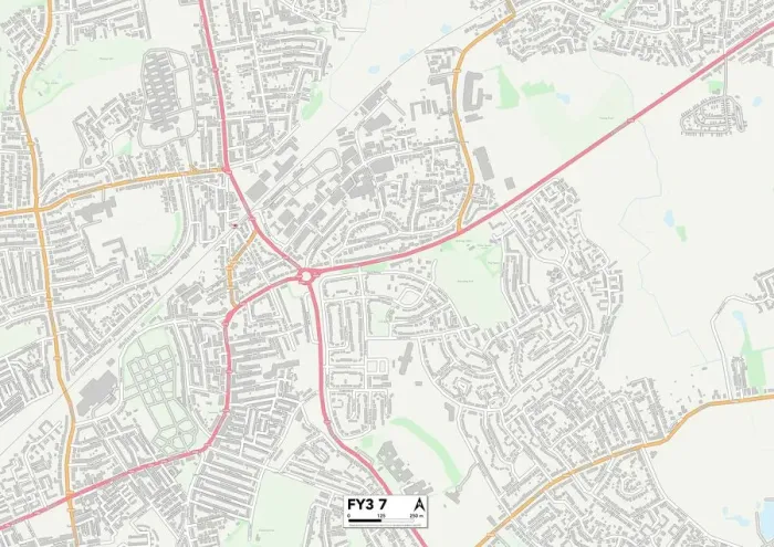 Stampa con cornice : Blackpool FY3 7 Map Stampa con cornice : Blackpool FY3 7 Map