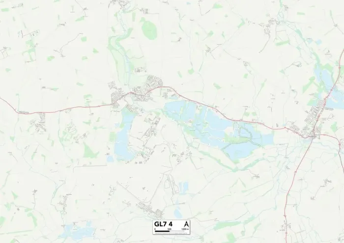 Stampa con cornice : Cotswold GL7 4 Mappa