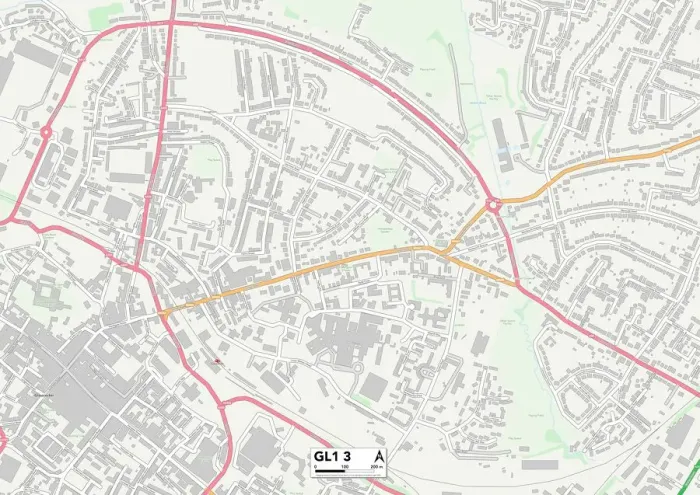 Stampa con cornice : Gloucester GL1 3 Mappa