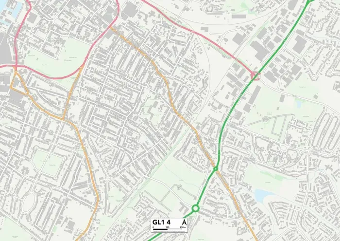Stampa con cornice : Gloucester GL1 4 Mappa