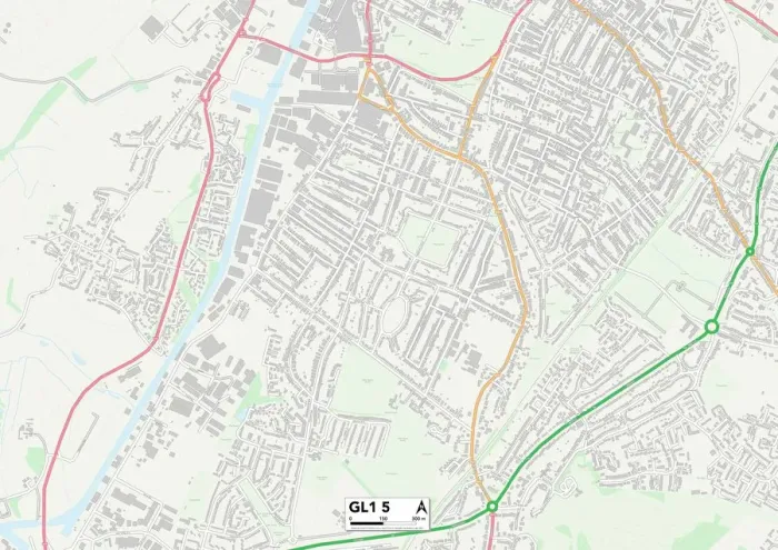 Stampa con cornice : Gloucester GL1 5 Mappa Stampa con cornice : Gloucester GL1 5 Mappa