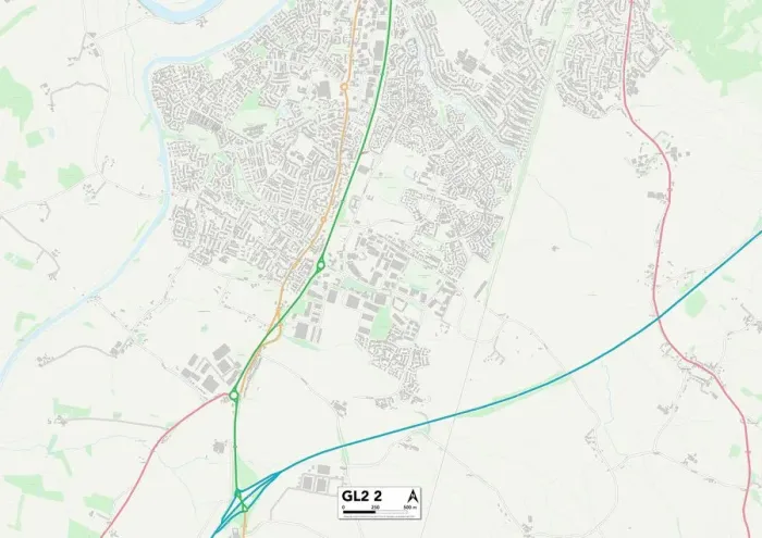 Stampa con cornice : Gloucester GL2 2 Mappa Stampa con cornice : Gloucester GL2 2 Mappa