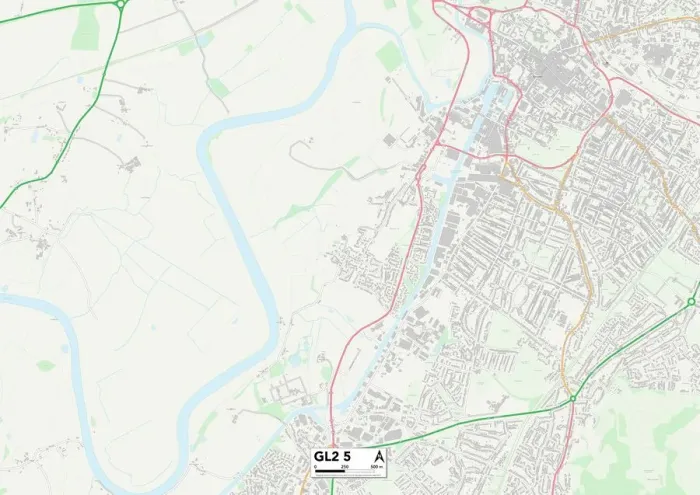 Stampa con cornice : Gloucester GL2 5 Mappa Stampa con cornice : Gloucester GL2 5 Mappa