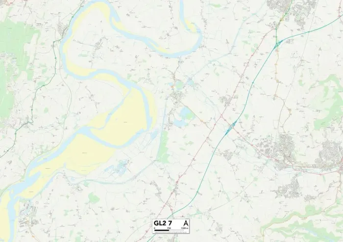 Stampa con cornice : Gloucester GL2 7 Mappa Stampa con cornice : Gloucester GL2 7 Mappa