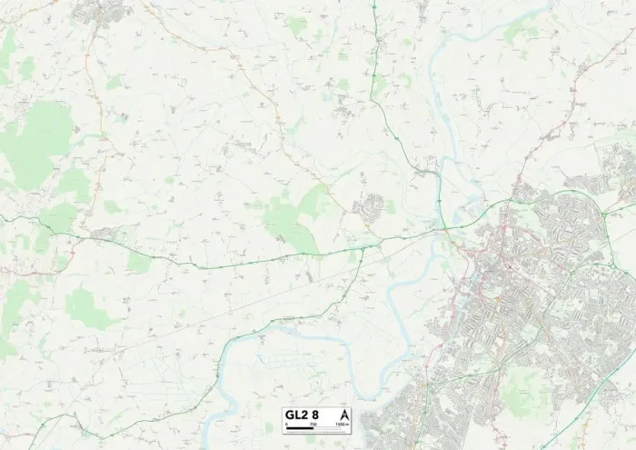 Stampa con cornice : Gloucester GL2 8 Map Stampa con cornice : Gloucester GL2 8 Map