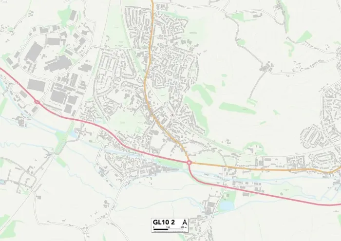 Stampa con cornice : Stroud GL10 2 Mappa