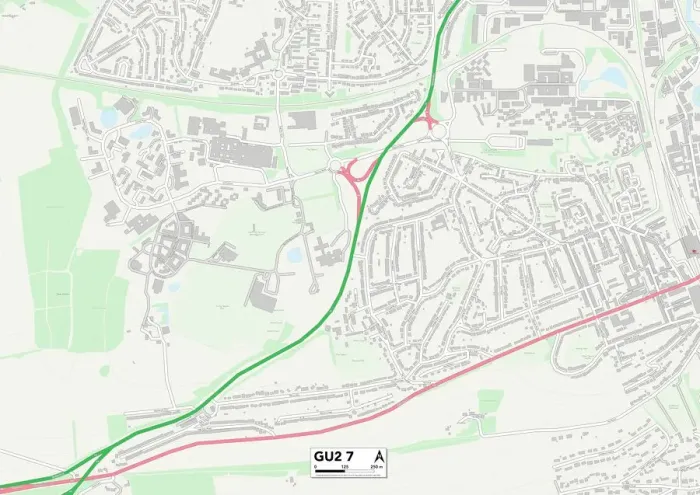Stampa con cornice : Guildford GU2 7 Map Stampa con cornice : Guildford GU2 7 Map