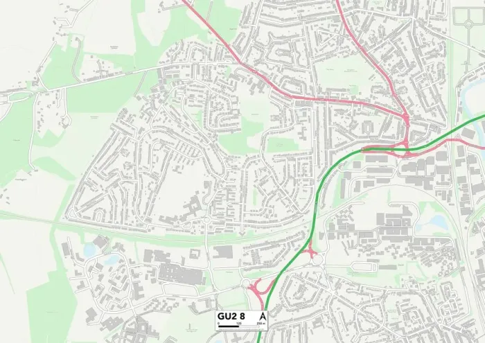 Stampa con cornice : Guildford GU2 8 Map Stampa con cornice : Guildford GU2 8 Map