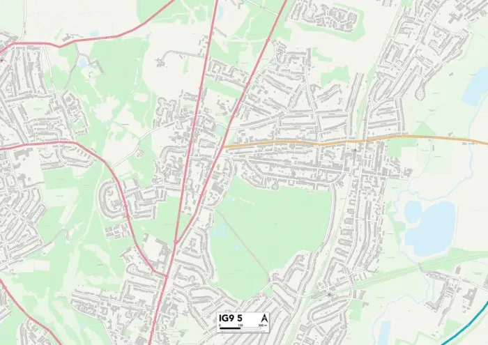 Stampa con cornice : Foresta di Epping IG9 5 Mappa