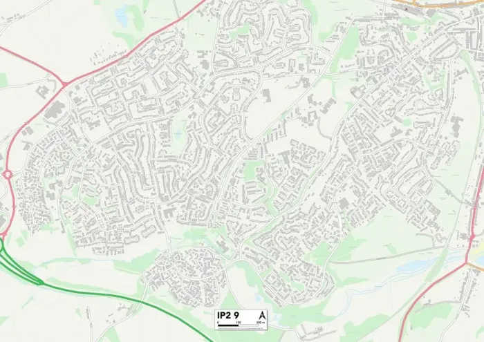 Stampa con cornice : Ipswich IP2 9 Map