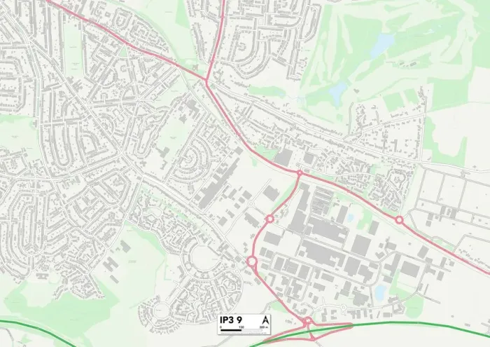Stampa con cornice : Ipswich IP3 9 Map Stampa con cornice : Ipswich IP3 9 Map