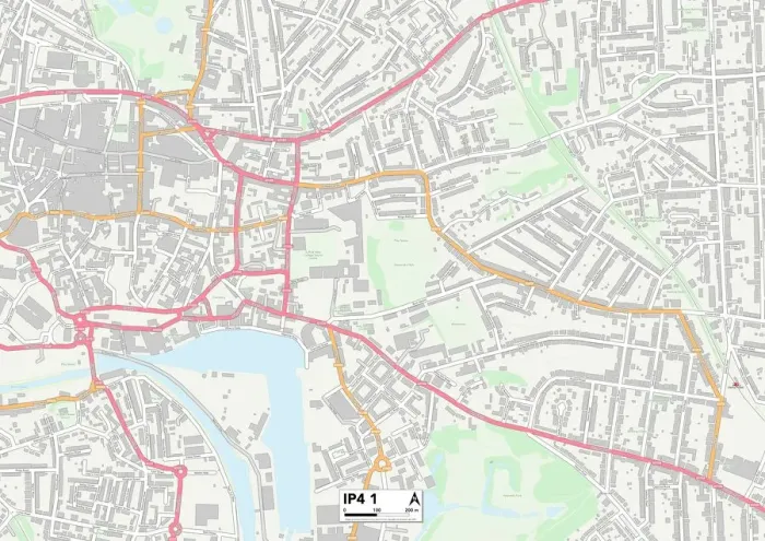 Stampa con cornice : Ipswich IP4 1 Map