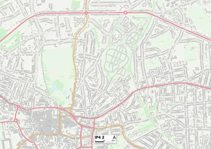 Stampa con cornice : Ipswich IP4 2 Map Stampa con cornice : Ipswich IP4 2 Map