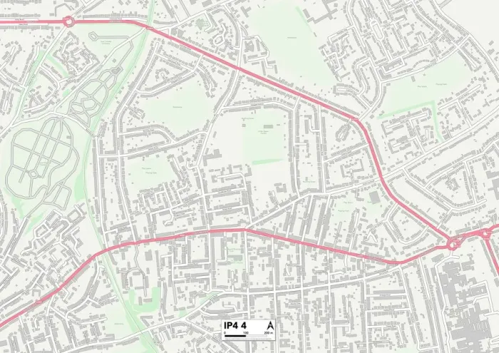 Stampa con cornice : Ipswich IP4 4 Map Stampa con cornice : Ipswich IP4 4 Map
