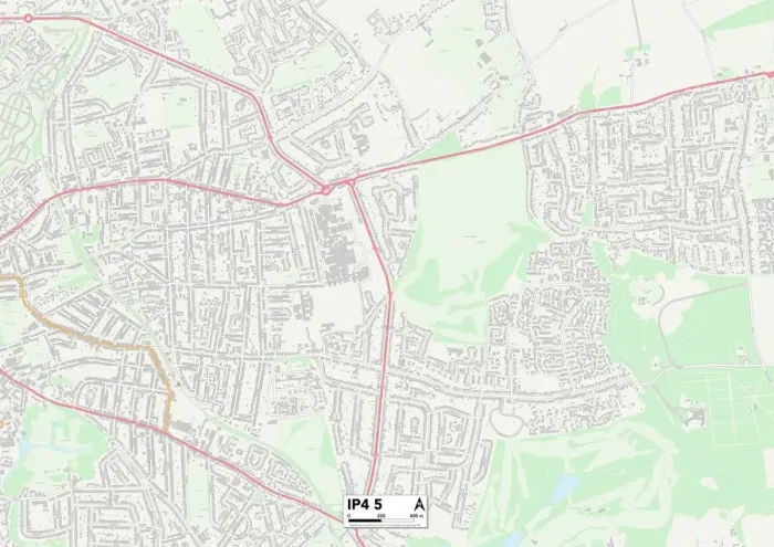 Stampa con cornice : Ipswich IP4 5 Map