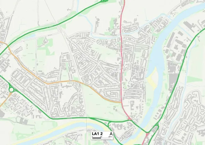 Stampa con cornice : Lancaster LA1 2 Mappa