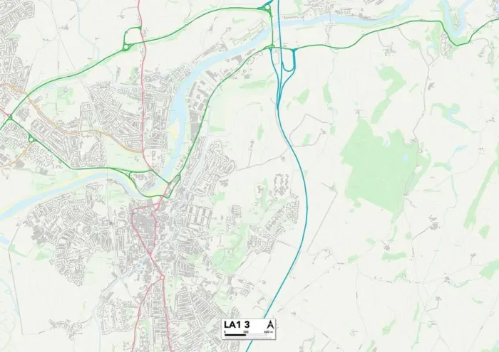 Stampa con cornice : Lancaster LA1 3 Mappa Stampa con cornice : Lancaster LA1 3 Mappa