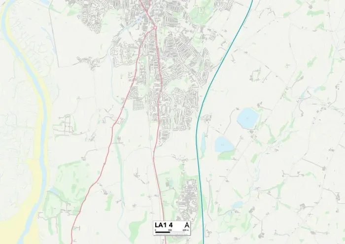 Stampa con cornice : Lancaster LA1 4 Mappa