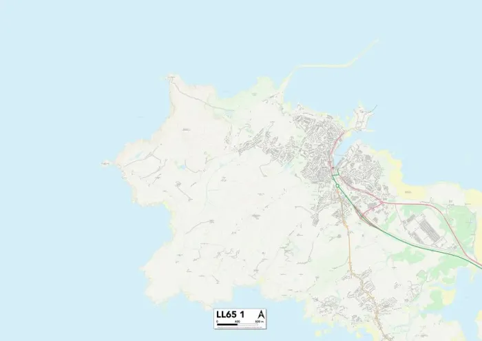 Stampa con cornice : Isola di Anglesey LL65 1 Mappa Stampa con cornice : Isola di Anglesey LL65 1 Mappa