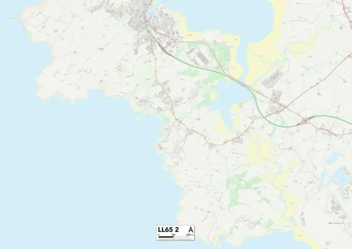 Stampa con cornice : Isola di Anglesey LL65 2 Mappa
