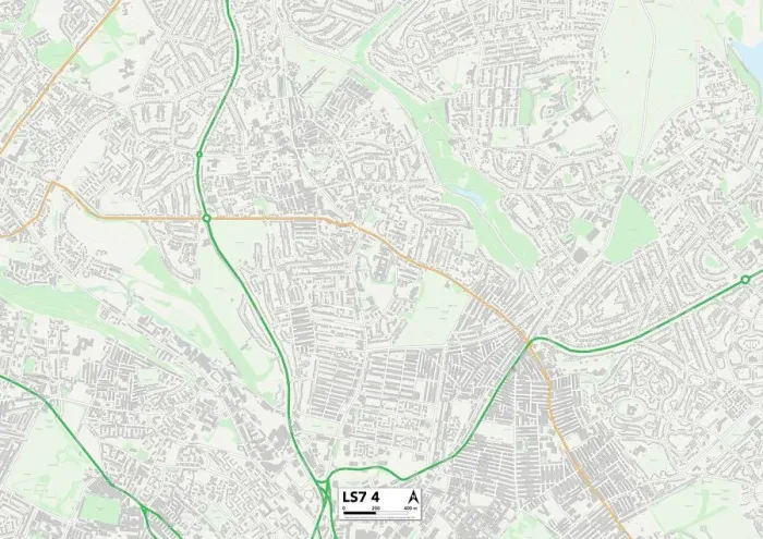 Stampa con cornice : Leeds LS7 4 Map Stampa con cornice : Leeds LS7 4 Map