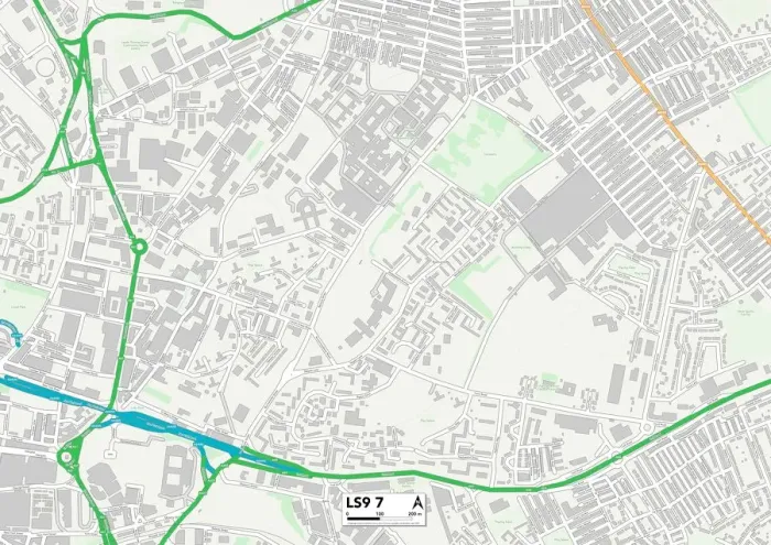 Stampa con cornice : Leeds LS9 7 Map Stampa con cornice : Leeds LS9 7 Map