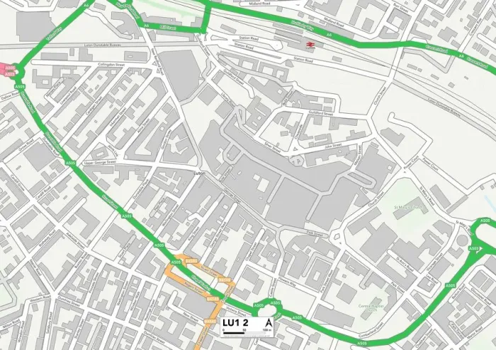 Stampa con cornice : Luton LU1 2 Mappa