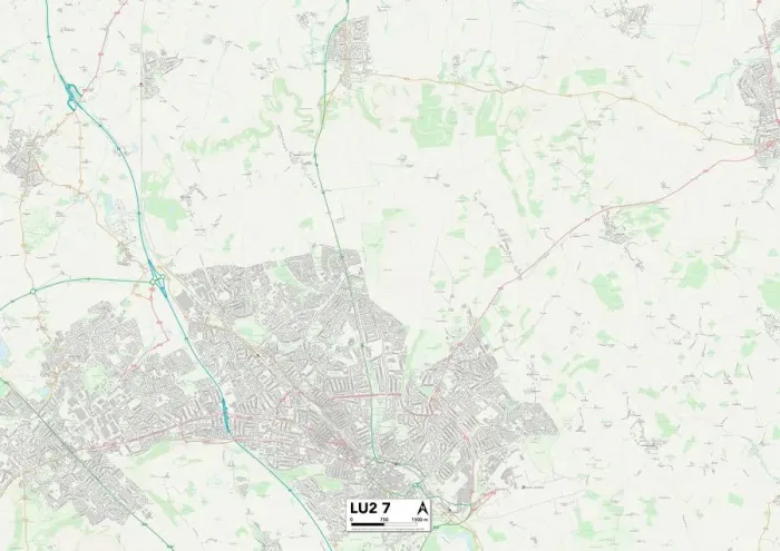 Stampa con cornice : Luton LU2 7 Map Stampa con cornice : Luton LU2 7 Map