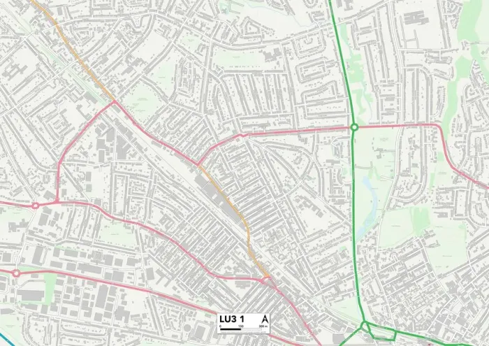 Stampa con cornice : Luton LU3 1 Mappa Stampa con cornice : Luton LU3 1 Mappa