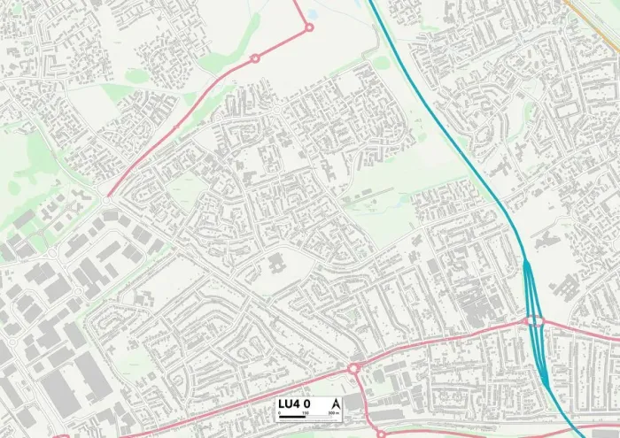 Stampa con cornice : Luton LU4 0 Mappa Stampa con cornice : Luton LU4 0 Mappa