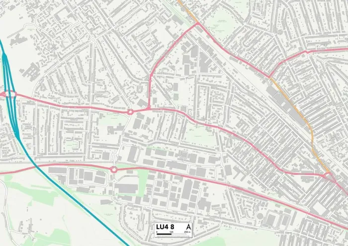 Stampa con cornice : Luton LU4 8 Map