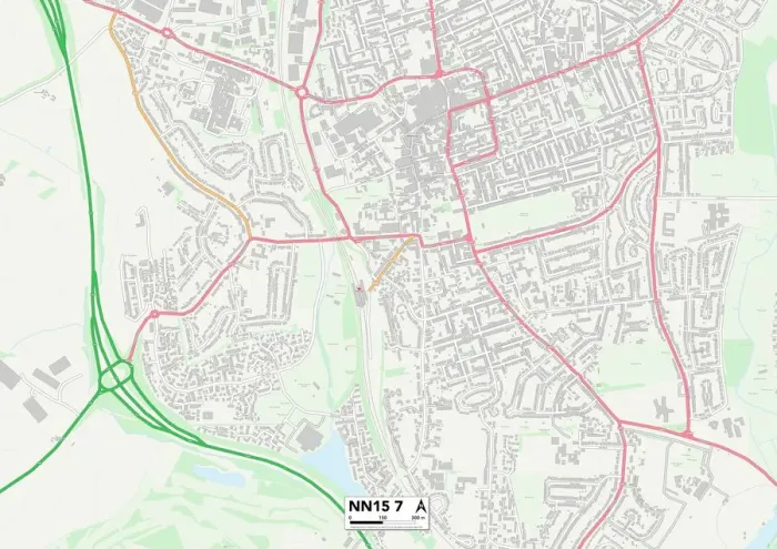 Stampa con cornice : Kettering NN15 7 Mappa Stampa con cornice : Kettering NN15 7 Mappa