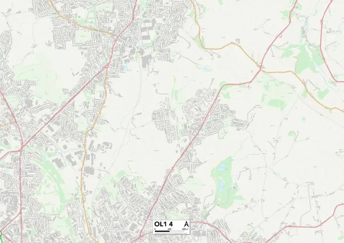Stampa con cornice : Oldham OL1 4 Mappa Stampa con cornice : Oldham OL1 4 Mappa