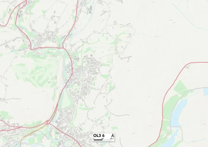 Stampa con cornice : Oldham OL3 6 Mappa