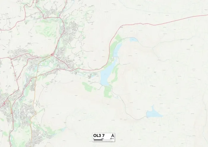 Stampa con cornice : Oldham OL3 7 Map